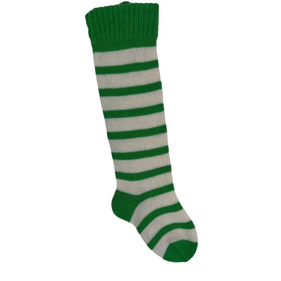 Green Stripe Wool Christmas Stocking - Picture 1 of 4